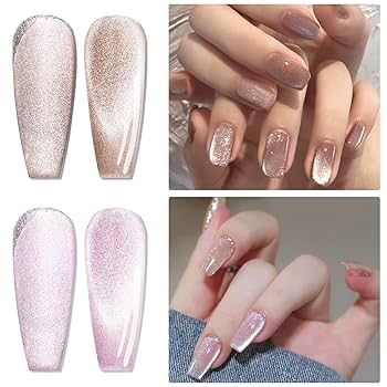 Amazon.com: AHAMIOU Crystal Cat Eye Gel Polish Kits Magnetic